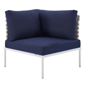 Modway Furniture Harmony Tan Navy Outdoor Patio Corner Chair