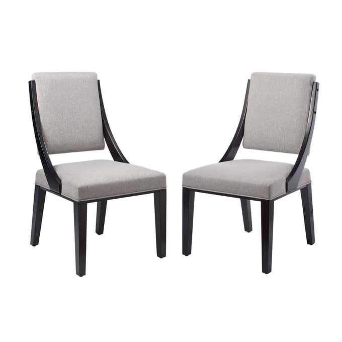 2 Modway Furniture Cambridge Light Gray Fabric Dining Chairs EEI-4553-LGR