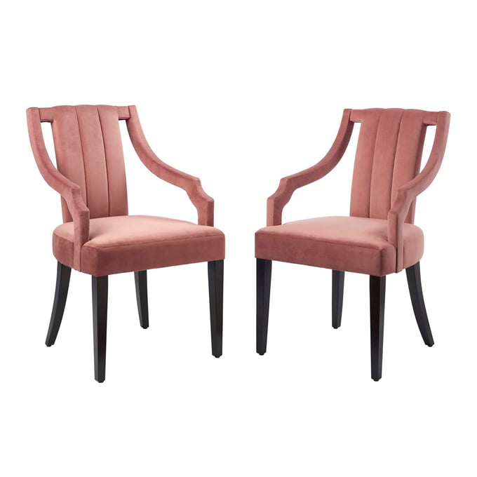 2 Modway Furniture Virtue Dusty Rose Dining Chairs EEI-4554-DUS