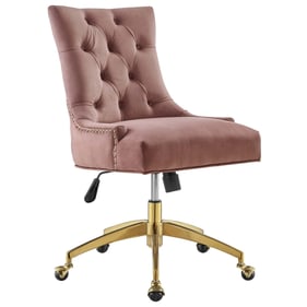 Modway Furniture Regent Gold Dusty Rose Velvet Office Chair