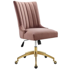 Modway Furniture Empower Gold Dusty Rose Velvet Office Chair