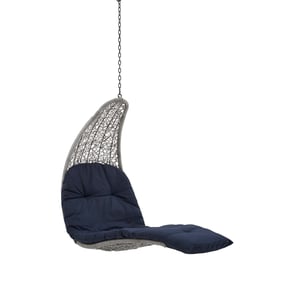 Modway Furniture Landscape Light Gray Navy Outdoor Swing Chair