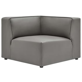 Modway Furniture Mingle Gray Leather Corner Chair