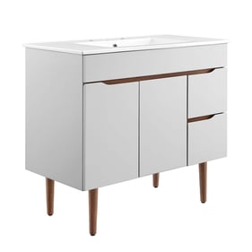 Modway Furniture Harvest Gray White 36 Inch Bathroom Vanity