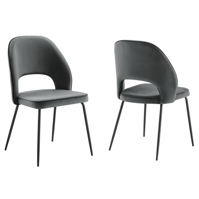 2 Modway Furniture Nico Black Gray Dining Chairs EEI-4673-BLK-GRY