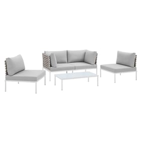 Modway Furniture Harmony Tan Gray 4pc Outdoor Patio Seating Set