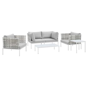 Modway Furniture Harmony Taupe Gray 5pc Outdoor Patio Seating Set