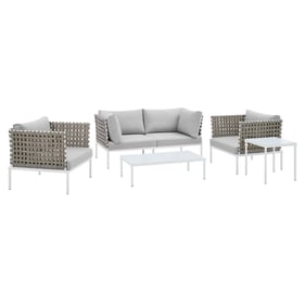 Modway Furniture Harmony Tan Gray 5pc Outdoor Patio Seating Set