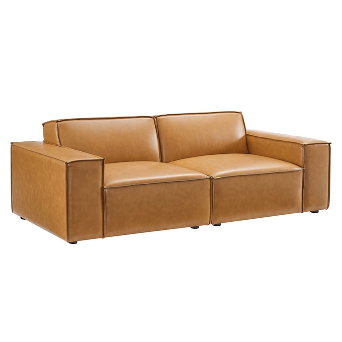 Modway Furniture Restore Tan Leather Loveseat EEI-4707-TAN