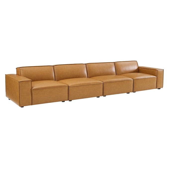 Modway Furniture Restore Tan Leather 4pc Sofa EEI-4710-TAN