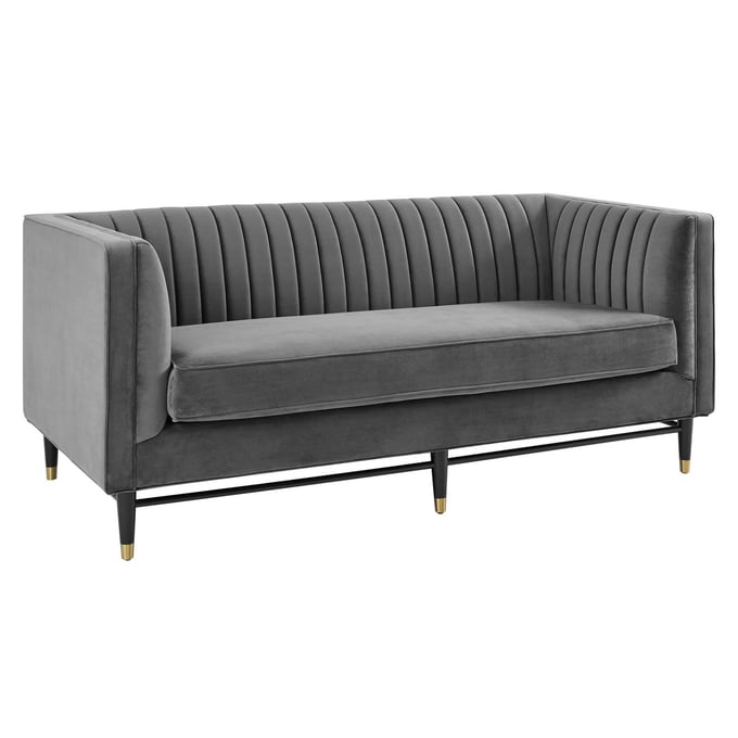 Modway Furniture Devote Gray Velvet Loveseat EEI-4718-GRY