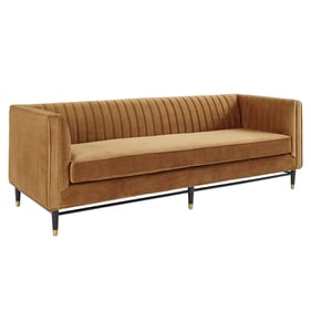 Modway Furniture Devote Cognac Velvet Sofa