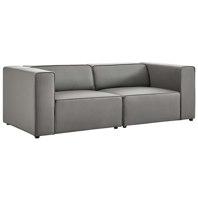 Modway Furniture Mingle Gray Leather Loveseat EEI-4788-GRY