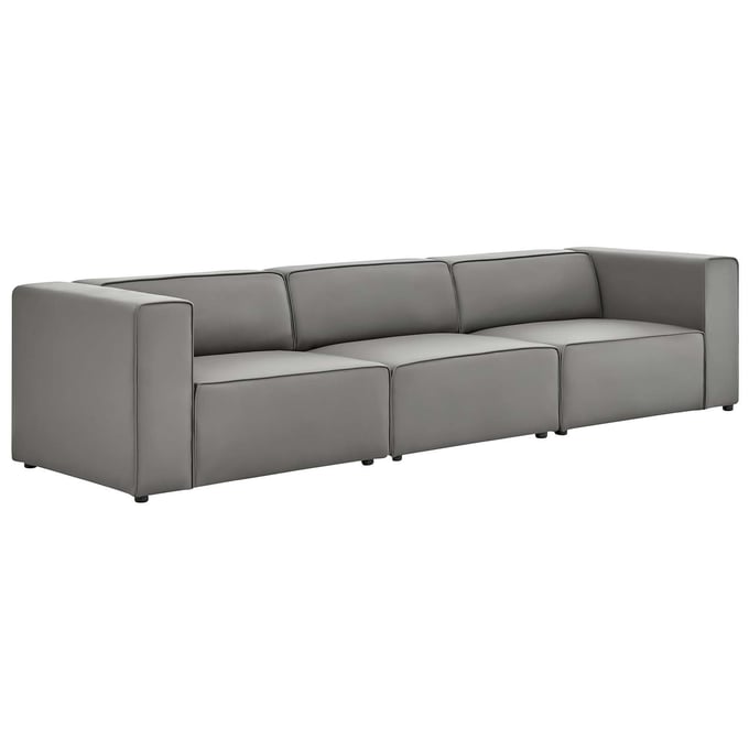 Modway Furniture Mingle Gray Leather Sofa EEI-4789-GRY