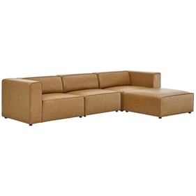 Modway Furniture Mingle Tan Leather Sectional