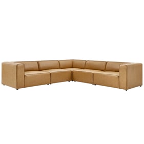 Modway Furniture Mingle Tan Leather 5pc Sectional