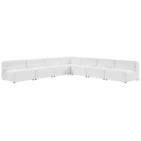 Modway Furniture Mingle White Leather 7pc Armless Sectional