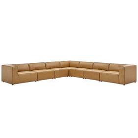 Modway Furniture Mingle Tan Leather 7pc Sectional