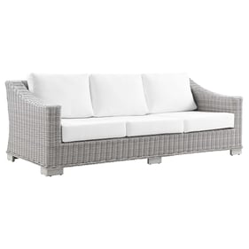 Modway Furniture Conway Light Gray White Fabric Outdoor Patio Sofa