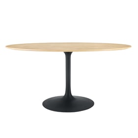 Modway Furniture Lippa Black Natural 60 Inch Oval Dining Table