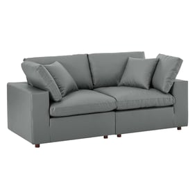 Modway Furniture Commix Gray Leather Loveseat