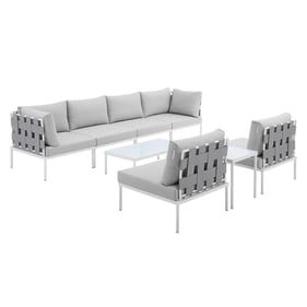 Modway Furniture Harmony Gray 8pc Outdoor Patio Sectional Sofa Set