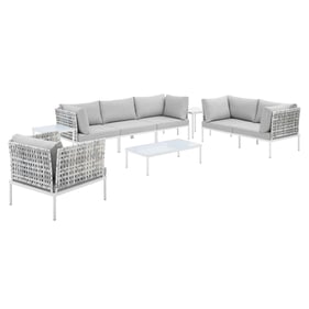 Modway Furniture Harmony Taupe Gray 8pc Outdoor Patio Seating Set