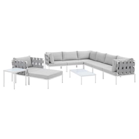 Modway Furniture Harmony Gray 10pc Outdoor Patio Sectional Sofa Set