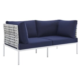 Modway Furniture Harmony Taupe Navy Outdoor Patio Loveseat