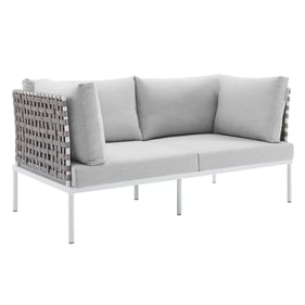 Modway Furniture Harmony Tan Gray Weave Outdoor Patio Loveseat