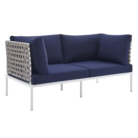 Modway Furniture Harmony Tan Navy Weave Outdoor Patio Loveseat