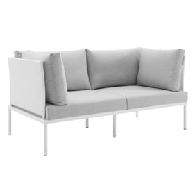 Modway Furniture Harmony White Gray Outdoor Patio Loveseat