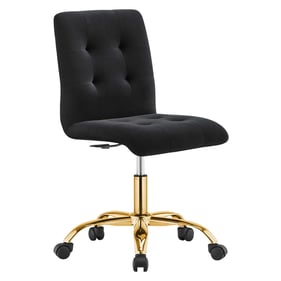 Modway Furniture Prim Gold Black Velvet Armless Office Chair