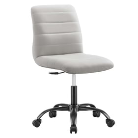 Modway Furniture Ripple Black Light Gray Leather Armless Office Chair