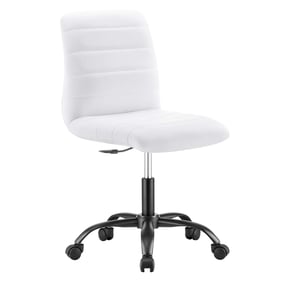 Modway Furniture Ripple Black White Leather Armless Office Chair