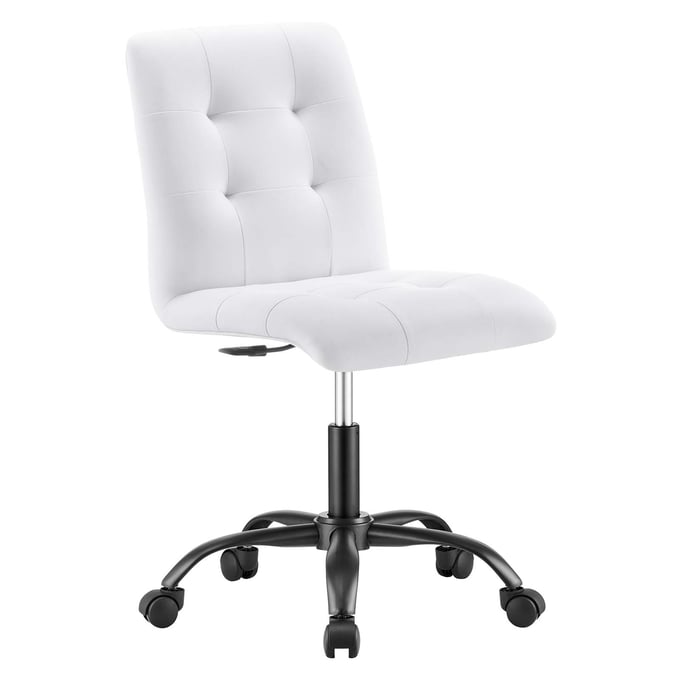 Modway Furniture Prim Black White Leather Armless Office Chair EEI-4975-BLK-WHI