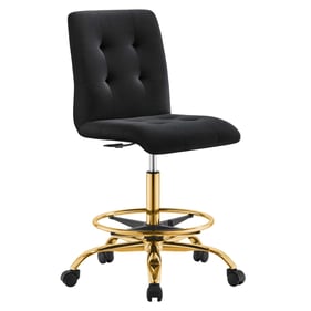 Modway Furniture Prim Gold Black Velvet Armless Chair