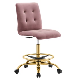 Modway Furniture Prim Gold Dusty Rose Velvet Armless Chair