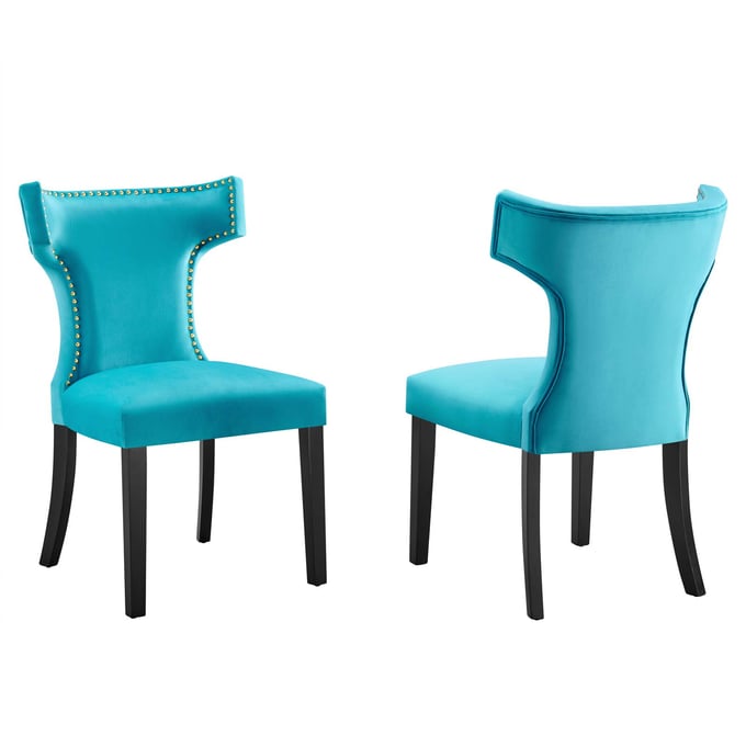 2 Modway Furniture Curve Blue Dining Chairs EEI-5008-BLU