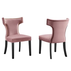 2 Modway Furniture Curve Dusty Rose Dining Chairs