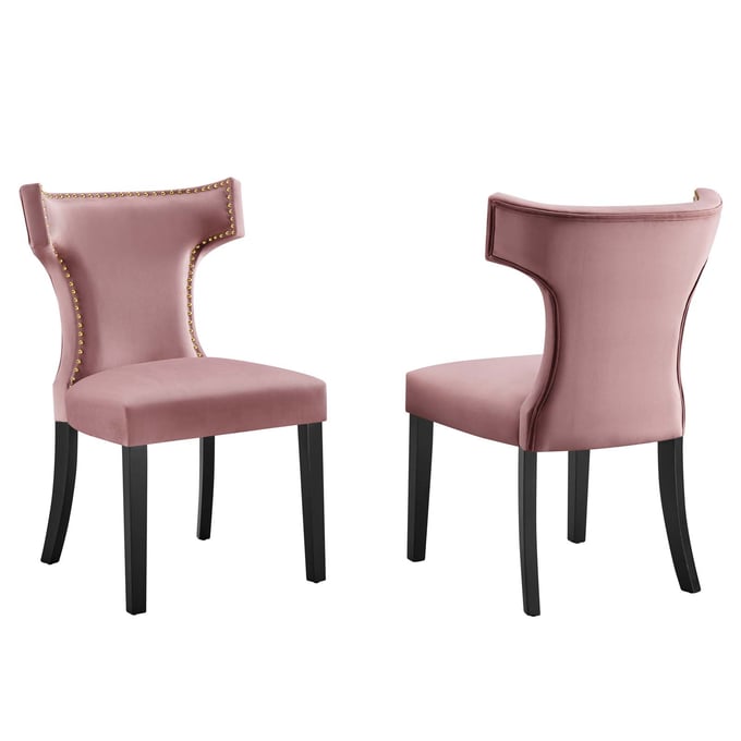 2 Modway Furniture Curve Dusty Rose Dining Chairs EEI-5008-DUS