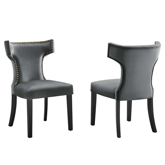 2 Modway Furniture Curve Gray Dining Chairs EEI-5008-GRY