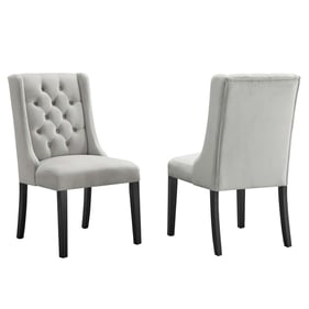 2 Modway Furniture Baronet Light Gray Velvet Dining Chairs