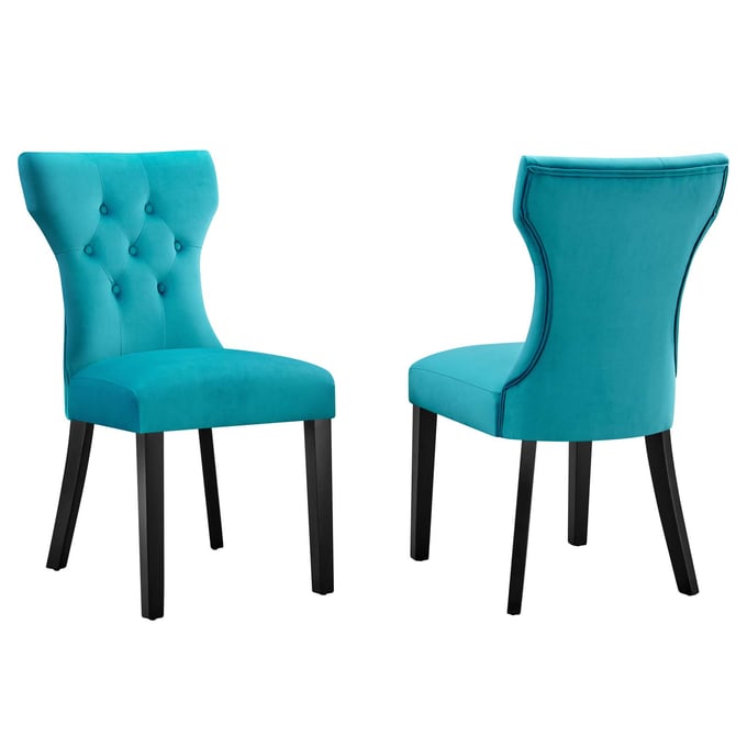 2 Modway Furniture Silhouette Blue Dining Chairs EEI-5014-BLU