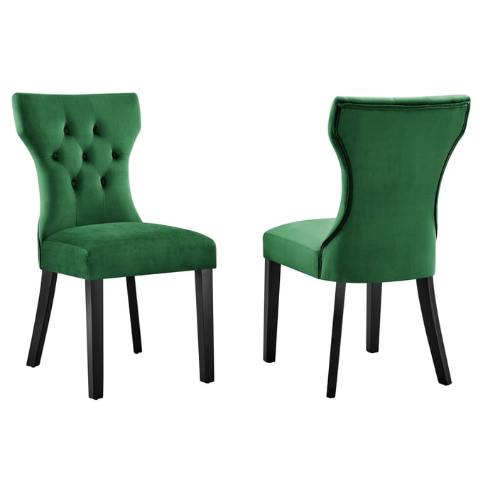 2 Modway Furniture Silhouette Emerald Dining Chairs EEI-5014-EME