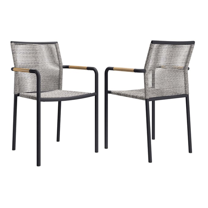 2 Modway Furniture Serenity Light Gray Outdoor Patio Armchairs EEI-5036-LGR