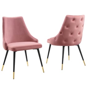 2 Modway Furniture Adorn Dusty Rose Velvet Dining Side Chairs