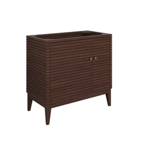 Modway Furniture Ledger Walnut 36 Inch Bathroom Vanity Cabinet