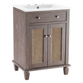 Modway Furniture Lilo Gray White 24 Inch Bathroom Vanity