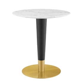 Modway Furniture Zinque Gold White Marble 28 Inch Dining Table